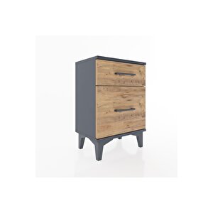 Arges Komodin 2 Çekmeceli 44x30x64 Antrasit-çam