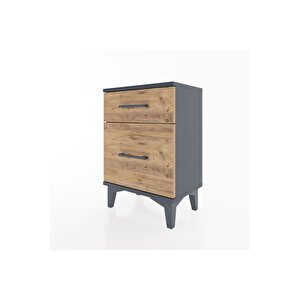 Arges Komodin 2 Çekmeceli 44x30x64 Antrasit-çam