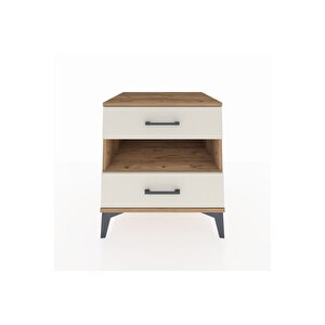 Kronos Komodin Tek Raflı 2 Çekmeceli 60x59x64 Çam-aytaşı