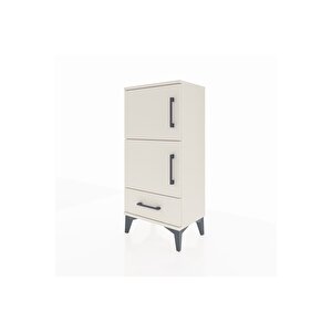 Arges Komodin 4 Raflı Tek Çekmeceli 2 Kapaklı 44x30x96 Aytaşı-aytaşı