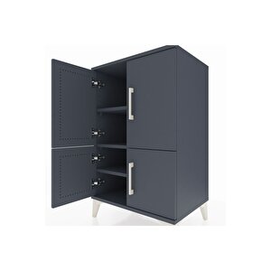 Hyperion Komodin 3 Raflı 4 Kapaklı 60x44x96 Antrasit-antrasit