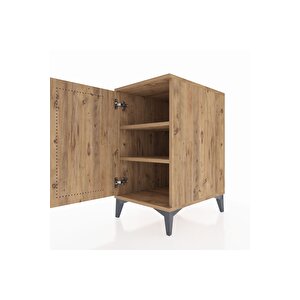 Kronos Komodin 2 Raflı Tek Kapaklı 44x59x80 Çam-çam