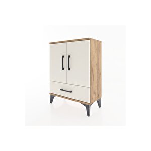 Arges Komodin 2 Raflı Tek Çekmeceli Tek Kapaklı 60x30x80 Çam-aytaşı