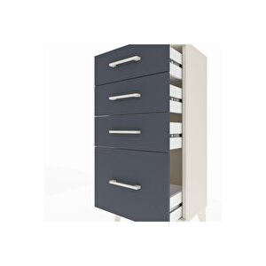 Arges Komodin 4 Çekmeceli 44x30x96 Aytaşı-antrasit