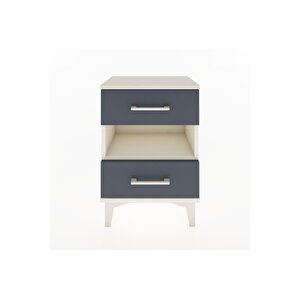 Arges Komodin Tek Raflı 2 Çekmeceli 44x30x64 Aytaşı-antrasit