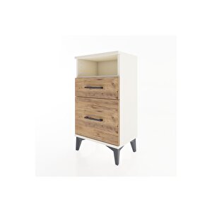 Arges Komodin Tek Raflı 2 Çekmeceli 44x30x80 Aytaşı-çam