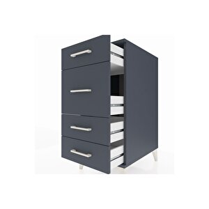 Kronos Komodin 4 Çekmeceli 44x59x96 Antrasit-antrasit