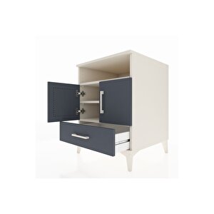 Kronos Komodin 3 Raflı Tek Çekmeceli 2 Kapaklı 60x59x80 Aytaşı-antrasit