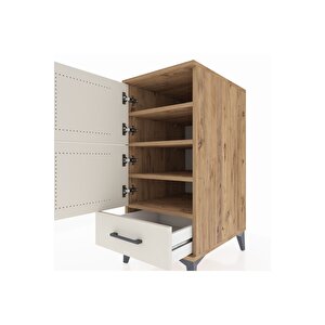 Kronos Komodin 4 Raflı Tek Çekmeceli Tek Kapaklı 44x59x96 Çam-aytaşı