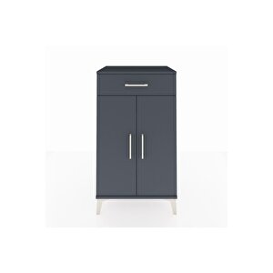 Hyperion Komodin 2 Raflı Tek Çekmeceli 2 Kapaklı 60x44x106 Antrasit-antrasit