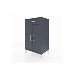 Hyperion Komodin 2 Raflı Tek Çekmeceli 2 Kapaklı 60x44x106 Antrasit-antrasit