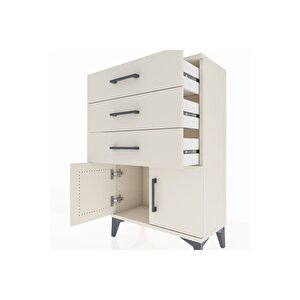 Arges Komodin 3 Çekmeceli 2 Kapaklı 60x30x96 Aytaşı-aytaşı