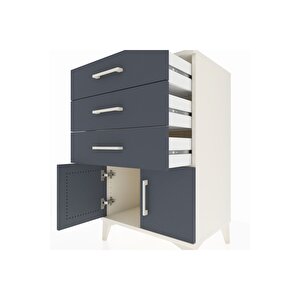 Hyperion Komodin 3 Çekmeceli 2 Kapaklı 60x44x96 Aytaşı-antrasit