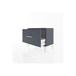 Arges Komodin Tek Çekmeceli 60x30x48 Antrasit-antrasit