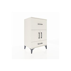 Hyperion Komodin Tek Raflı 2 Çekmeceli 2 Kapaklı 60x44x96 Aytaşı-aytaşı