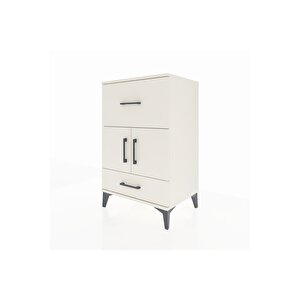 Hyperion Komodin Tek Raflı 2 Çekmeceli 2 Kapaklı 60x44x96 Aytaşı-aytaşı