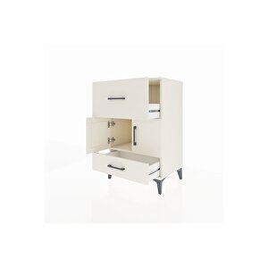 Hyperion Komodin Tek Raflı 2 Çekmeceli 2 Kapaklı 60x44x96 Aytaşı-aytaşı