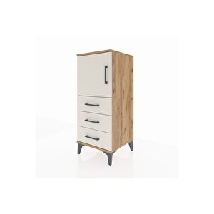 Hyperion Komodin 2 Raflı 3 Çekmeceli Tek Kapaklı 44x44x106 Çam-aytaşı