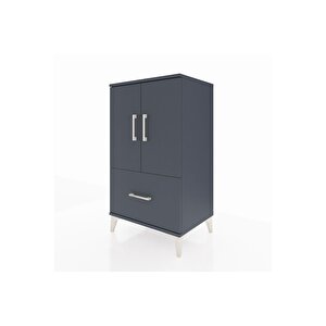 Hyperion Komodin 2 Raflı Tek Çekmeceli 2 Kapaklı 60x44x106 Antrasit-antrasit