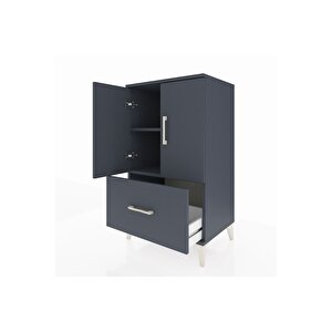 Hyperion Komodin 2 Raflı Tek Çekmeceli 2 Kapaklı 60x44x106 Antrasit-antrasit