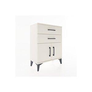 Arges Komodin Tek Raflı 2 Çekmeceli 2 Kapaklı 60x30x80 Aytaşı-aytaşı