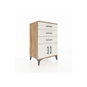 Hyperion Komodin 3 Çekmeceli 2 Kapaklı 60x44x96 Çam-aytaşı