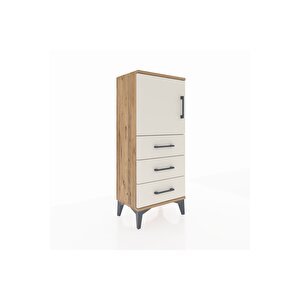 Arges Komodin 2 Raflı 3 Çekmeceli Tek Kapaklı 44x30x106 Çam-aytaşı