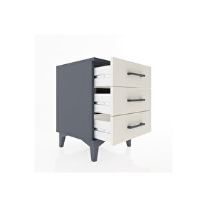 Hyperion Komodin 3 Çekmeceli 44x44x64 Antrasit-aytaşı