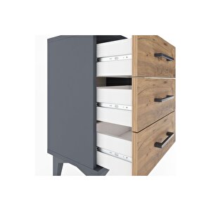 Arges Komodin 3 Çekmeceli 44x30x64 Antrasit-çam
