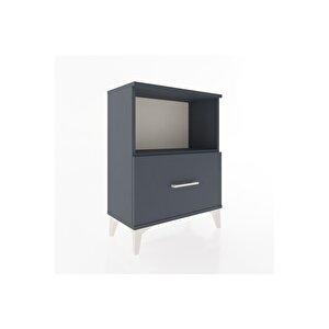 Arges Komodin Tek Raflı Tek Çekmeceli 60x30x80 Antrasit-antrasit