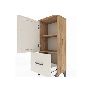 Arges Komodin 2 Raflı Tek Çekmeceli Tek Kapaklı 44x30x106 Çam-aytaşı