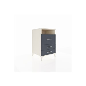 Kronos Komodin Tek Raflı 3 Çekmeceli 60x59x96 Aytaşı-antrasit