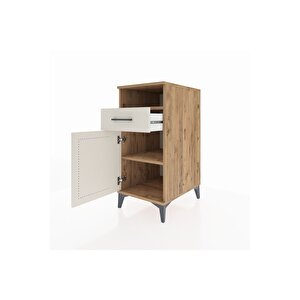 Kronos Komodin 2 Raflı Tek Çekmeceli Tek Kapaklı 44x59x96 Çam-aytaşı