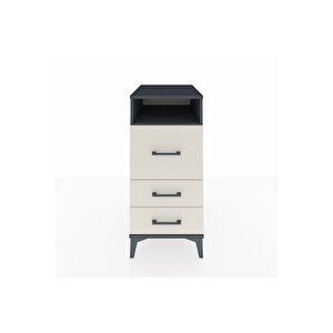 Kronos Komodin Tek Raflı 3 Çekmeceli 44x59x96 Antrasit-aytaşı