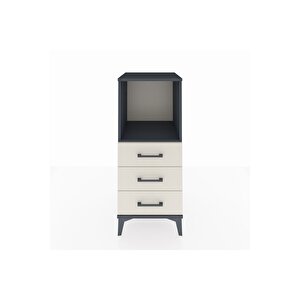 Hyperion Komodin Tek Raflı 3 Çekmeceli 44x44x106 Antrasit-aytaşı