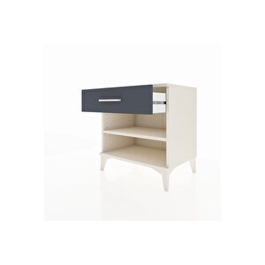 Hyperion Komodin Tek Raflı Tek Çekmeceli 60x44x64 Aytaşı-antrasit