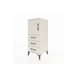 Hyperion Komodin 2 Raflı 3 Çekmeceli Tek Kapaklı 44x44x106 Aytaşı-aytaşı