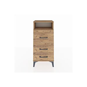 Arges Komodin Tek Raflı 3 Çekmeceli 44x30x96 Çam-çam