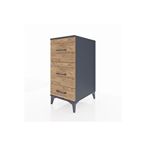 Kronos Komodin 3 Çekmeceli 44x59x96 Antrasit-çam