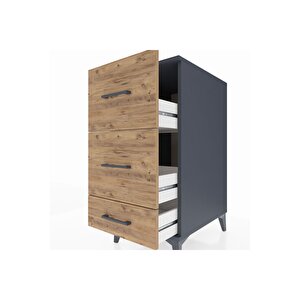 Kronos Komodin 3 Çekmeceli 44x59x96 Antrasit-çam