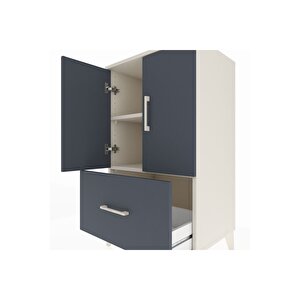 Hyperion Komodin 2 Raflı Tek Çekmeceli 2 Kapaklı 60x44x106 Aytaşı-antrasit