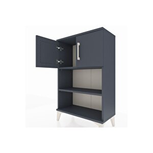 Arges Komodin 2 Raflı 2 Kapaklı 60x30x96 Antrasit-antrasit