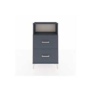 Arges Komodin Tek Raflı 2 Çekmeceli 60x30x106 Antrasit-antrasit