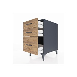 Kronos Komodin 3 Çekmeceli 44x59x80 Antrasit-çam