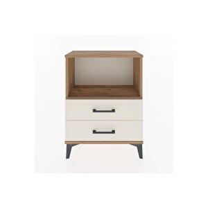Arges Komodin Tek Raflı 2 Çekmeceli 60x30x80 Çam-aytaşı