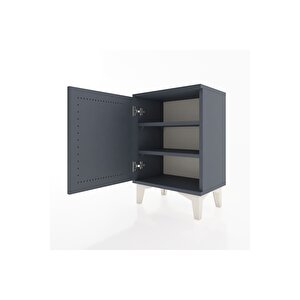 Arges Komodin 2 Raflı Tek Kapaklı 44x30x64 Antrasit-antrasit