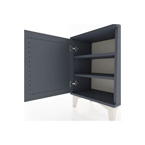 Arges Komodin 2 Raflı Tek Kapaklı 44x30x64 Antrasit-antrasit