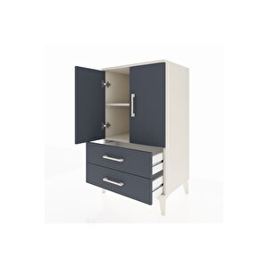 Hyperion Komodin 2 Raflı 2 Çekmeceli 2 Kapaklı 60x44x106 Aytaşı-antrasit