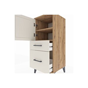 Hyperion Komodin 2 Raflı 2 Çekmeceli Tek Kapaklı 44x44x106 Çam-aytaşı