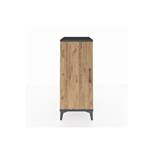 Hyperion Komodin 2 Raflı Tek Kapaklı 44x44x106 Antrasit-çam